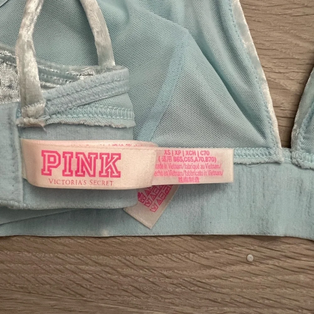 VS Pink Crushed Velvet Bralette - Picture 5 of 6